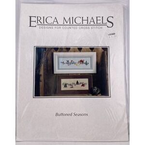 Erica Michaels Buttoned Seasons Counted Cross‎ Stitch Chart W/ Button Packs